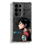 Case 360 Transparente Para Samsung One Piece Luffy
